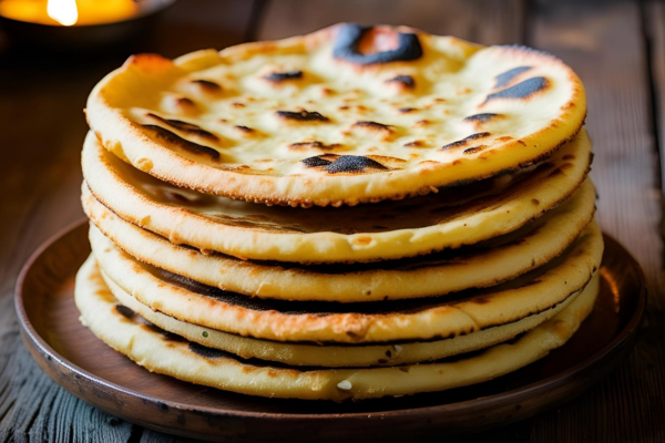 Stack of freshly baked Tandoori Roti