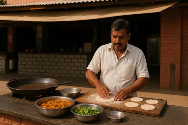 Fresh ingredients at Harsh Dhaba